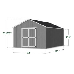 Little Cottage Co. 12x18 Value Gable Wood Shed Kit (12x18-VGS-PC)