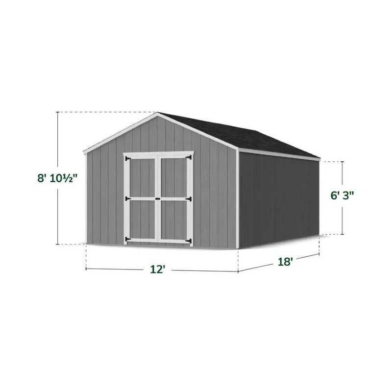 Little Cottage Co. 12x18 Value Gable Wood Shed Kit (12x18-VGS-PC)
