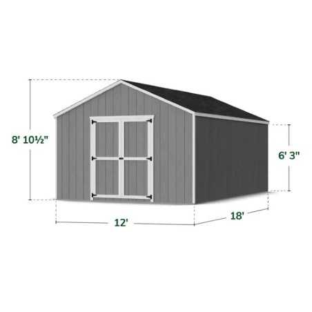 Little Cottage Co. 12x18 Value Gable Wood Shed Kit (12x18-VGS-PC)