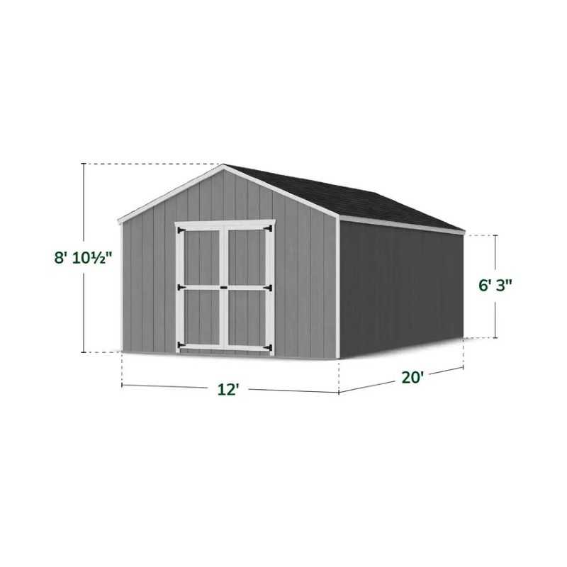 Little Cottage Co. 12x20 Value Gable Wood Shed Kit (12x20-VGS-PC)