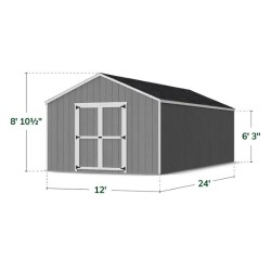 Little Cottage Co. 12x24 Value Gable Wood Shed Kit (12x24-VGS-PC)