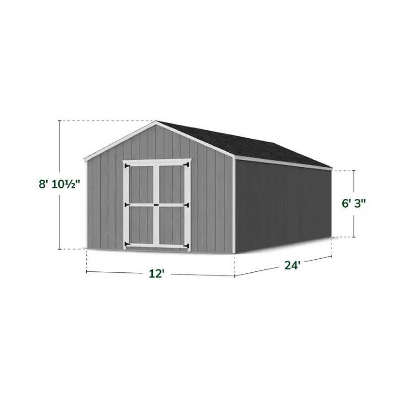 Little Cottage Co. 12x24 Value Gable Wood Shed Kit (12x24-VGS-PC)