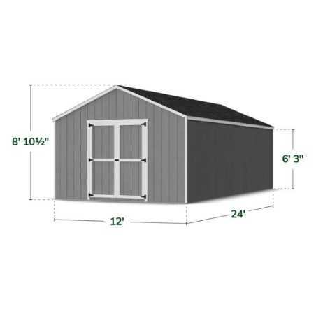 Little Cottage Co. 12x24 Value Gable Wood Shed Kit (12x24-VGS-PC)