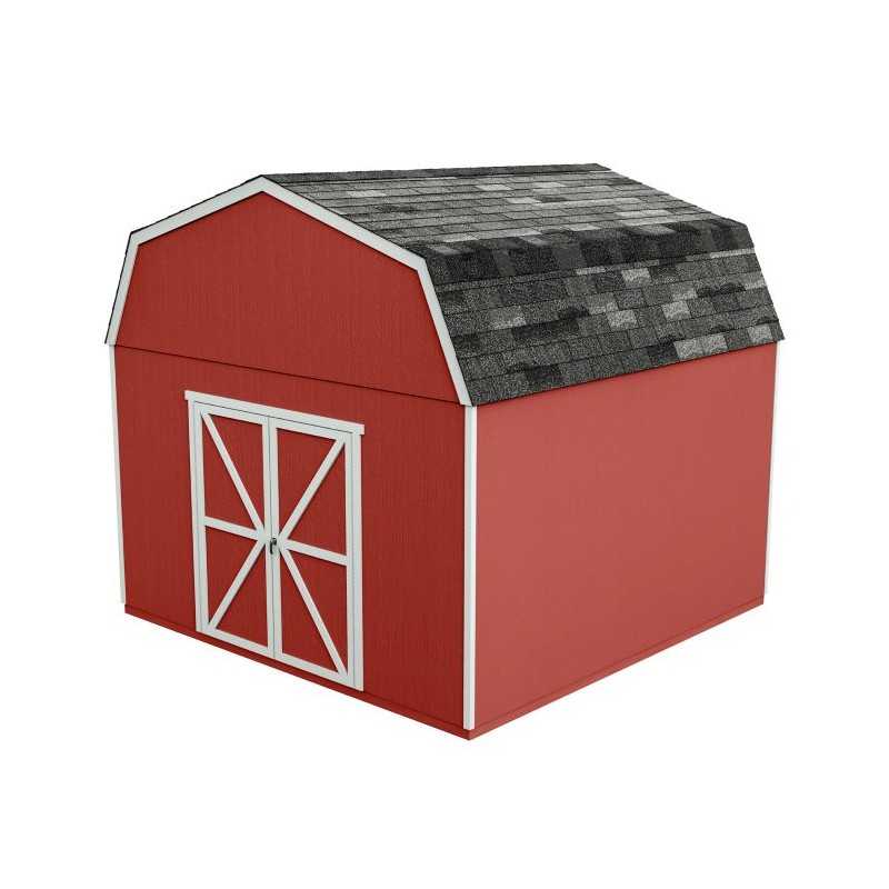 Handy Home  Hudson 12x12 Wood Storage Shed Kit w/ Floor (19442-9)