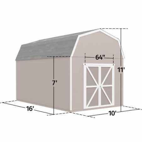 Handy Home Braymore 10x16 Wood Storage Shed Kit w/ Floor (19458-0)