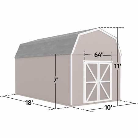Handy Home Braymore 10x18 Wood Storage Shed Kit w/ Floor (19466-5)