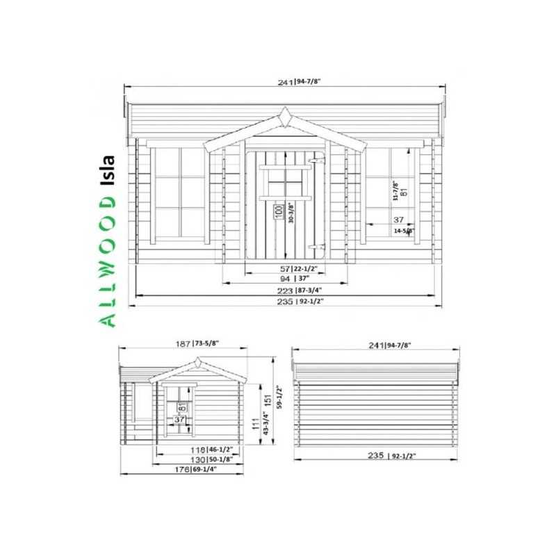 Allwood Isla Outdoor Wooden Playhouse Kit (M520)