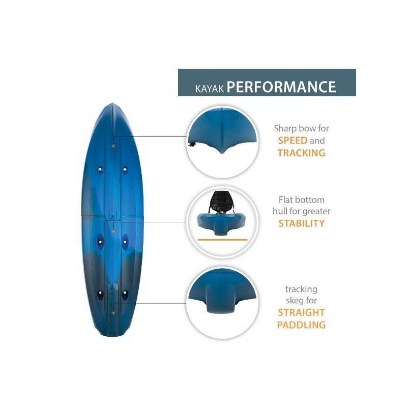 Lifetime Lockport 94 Sit-On-Top Modular Kayak - Azure Fusion (91477)
