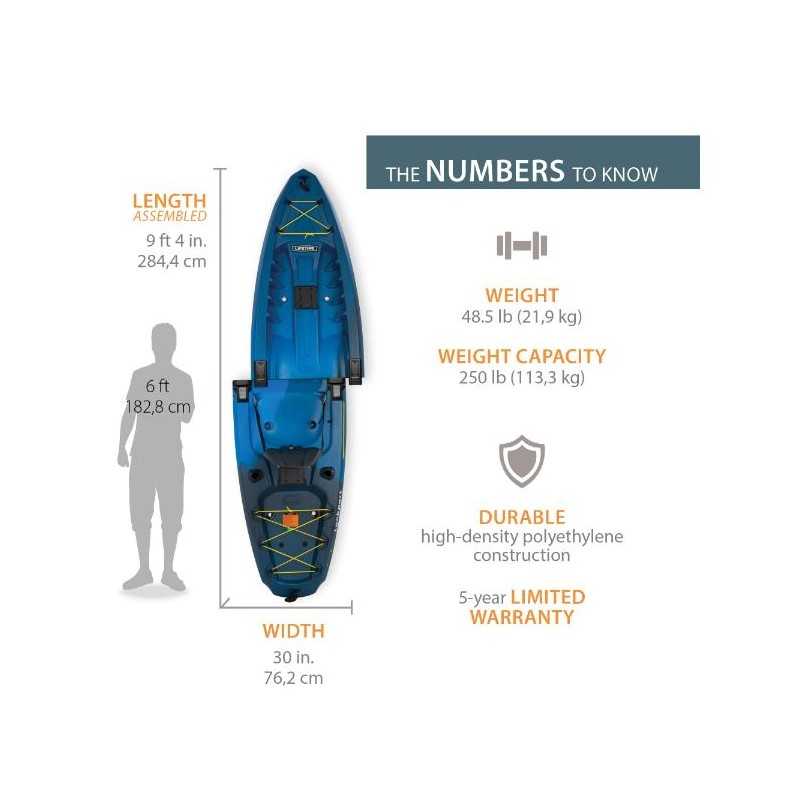 Lifetime Lockport 94 Sit-On-Top Modular Kayak - Azure Fusion (91477)