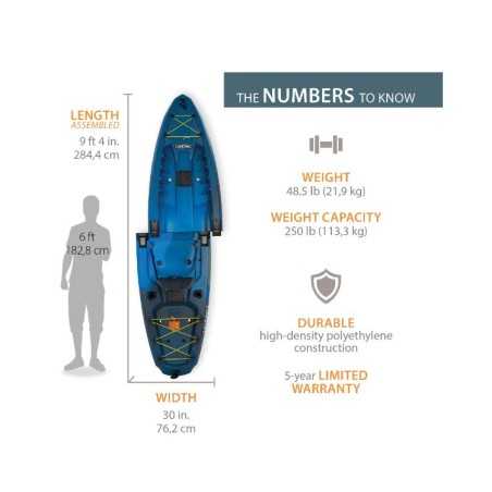 Lifetime Lockport 94 Sit-On-Top Modular Kayak - Azure Fusion (91477)