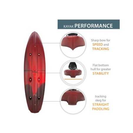 Lifetime Lockport 94 Sit-On-Top Modular Kayak - Volcano Fusion (91478)