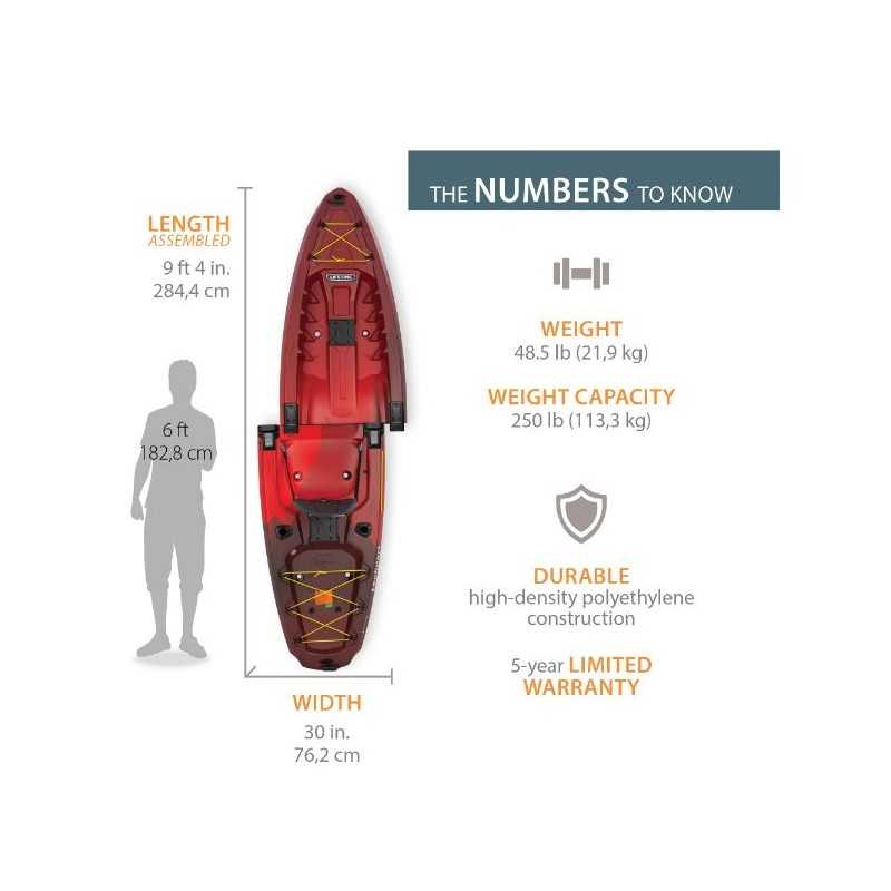 Lifetime Lockport 94 Sit-On-Top Modular Kayak - Volcano Fusion (91478)