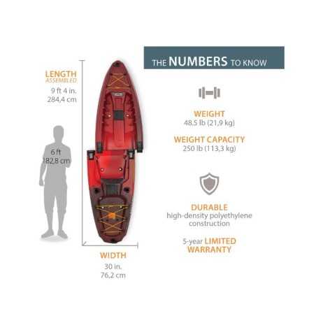 Lifetime Lockport 94 Sit-On-Top Modular Kayak - Volcano Fusion (91478)