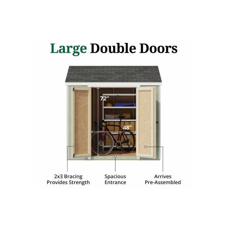 Little Cottage Co. Value Gable 8x8 Wood Storage Shed Kit - Side Entry (8x8 VGS-SE-PC)