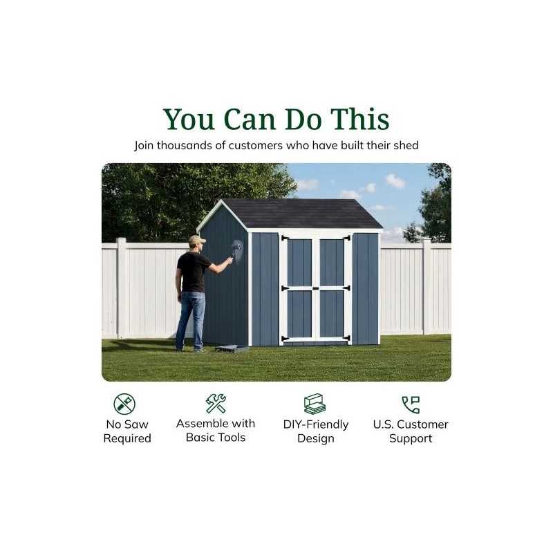 Little Cottage Co. Value Gable 8x8 Wood Storage Shed Kit - Side Entry (8x8 VGS-SE-PC)