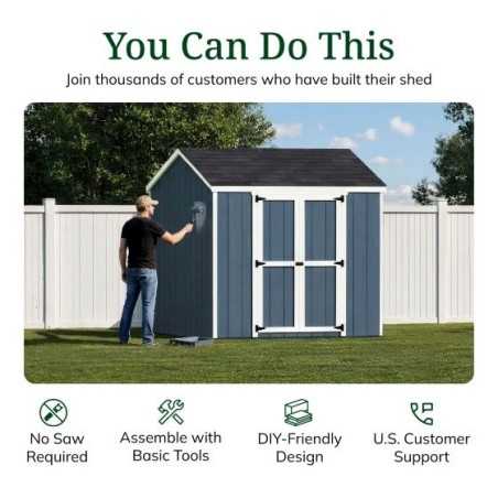 Little Cottage Co. Value Gable 8x8 Wood Storage Shed Kit - Side Entry (8x8 VGS-SE-PC)