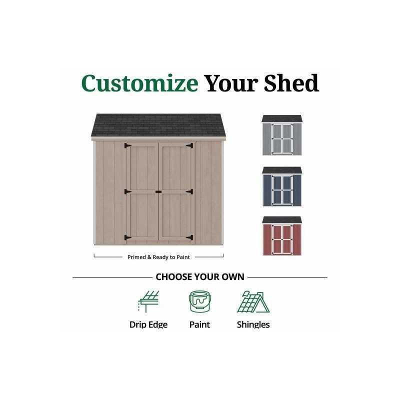 Little Cottage Co. Value Gable 8x10 Wood Storage Shed Kit - Side Entry (8x10 VGS-SE-PC)