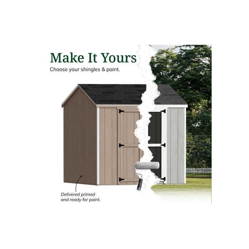 Little Cottage Co. Value Gable 8x10 Wood Storage Shed Kit - Side Entry (8x10 VGS-SE-PC)