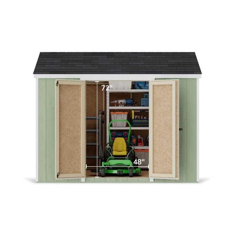 Little Cottage Co. Value Gable 8x10 Wood Storage Shed Kit - Side Entry (8x10 VGS-SE-PC)