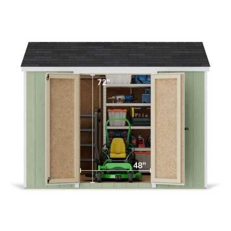 Little Cottage Co. Value Gable 8x10 Wood Storage Shed Kit - Side Entry (8x10 VGS-SE-PC)