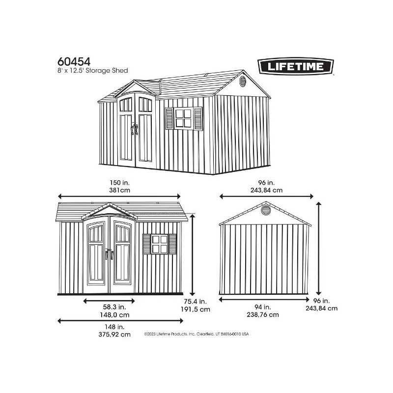 Lifetime 12.5 ft. x 8 ft. Outdoor Storage Shed Kit (60454)