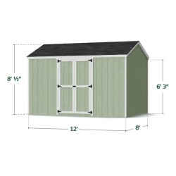 Little Cottage Co. Value Gable 8x12 Wood Storage Shed Kit - Side Entry (8x12 VGS-SE-PC)