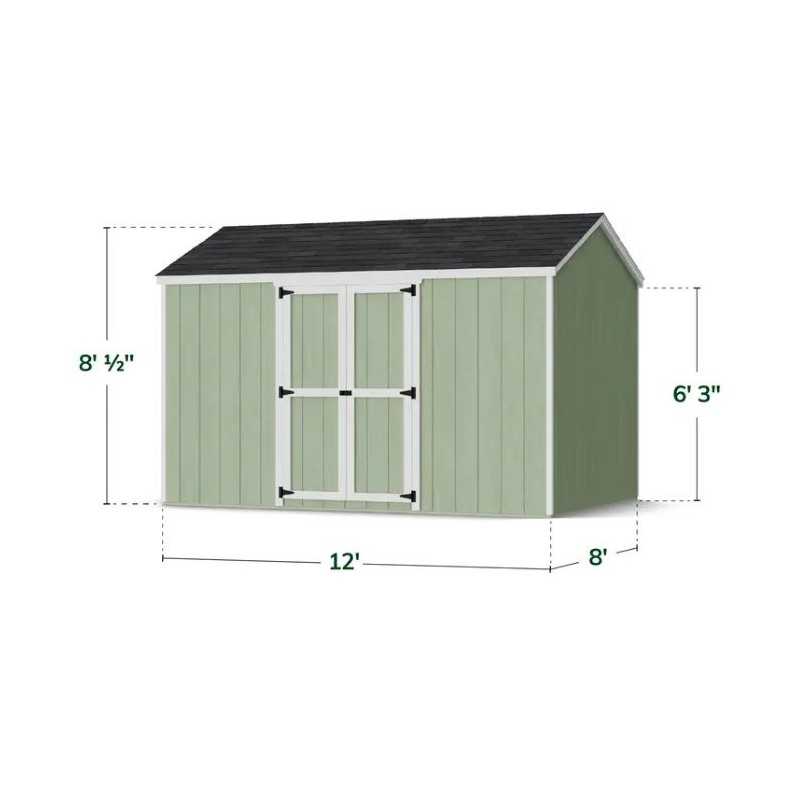 Little Cottage Co. Value Gable 8x12 Wood Storage Shed Kit - Side Entry (8x12 VGS-SE-PC)