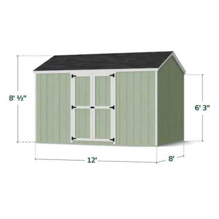 Little Cottage Co. Value Gable 8x12 Wood Storage Shed Kit - Side Entry (8x12 VGS-SE-PC)
