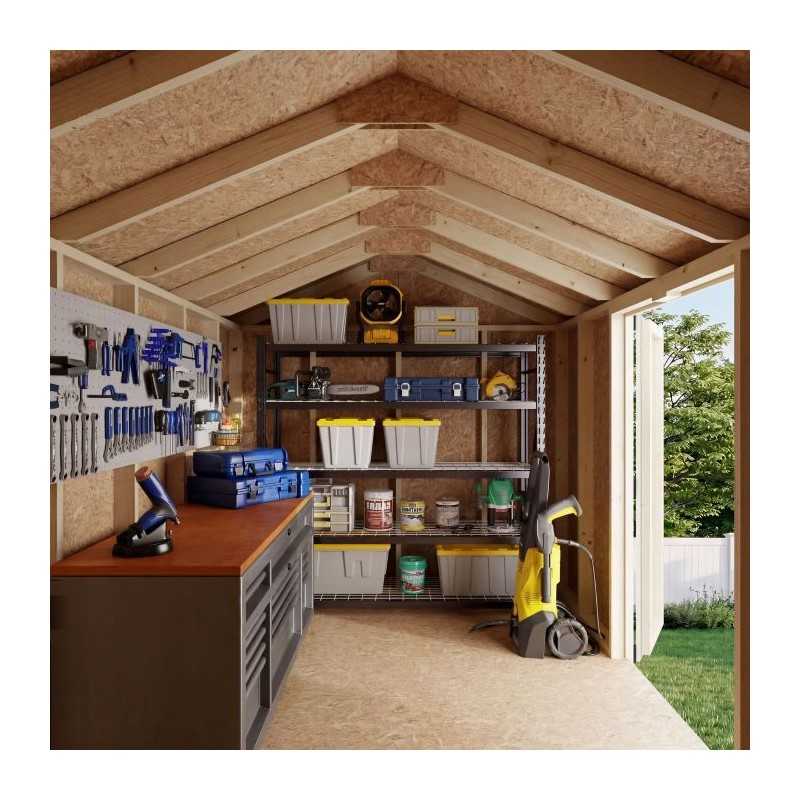 Little Cottage Co. Value Gable 8x12 Wood Storage Shed Kit - Side Entry (8x12 VGS-SE-PC)