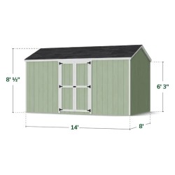 Little Cottage Co. Value Gable 8x14 Wood Storage Shed Kit - Side Entry (8x14 VGS-SE-PC)