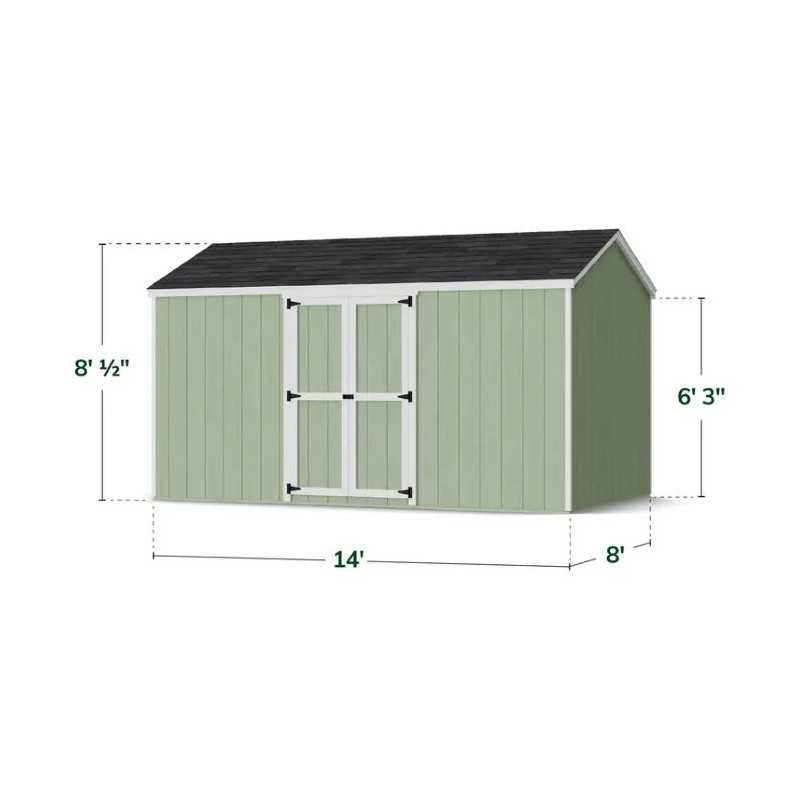 Little Cottage Co. Value Gable 8x14 Wood Storage Shed Kit - Side Entry (8x14 VGS-SE-PC)