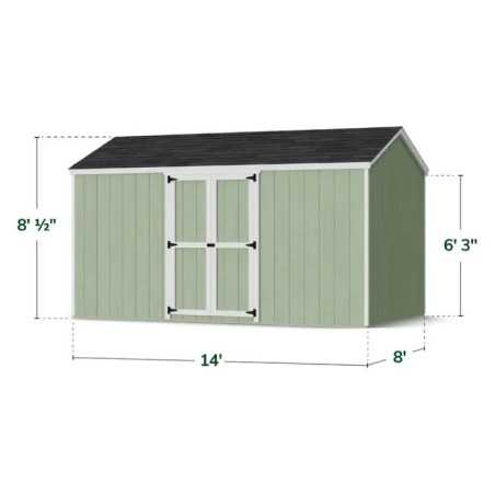 Little Cottage Co. Value Gable 8x14 Wood Storage Shed Kit - Side Entry (8x14 VGS-SE-PC)