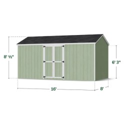 Little Cottage Co. Value Gable 8x16 Wood Storage Shed Kit - Side Entry (8x16 VGS-PC)