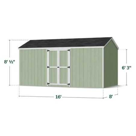 Little Cottage Co. Value Gable 8x16 Wood Storage Shed Kit - Side Entry (8x16 VGS-PC)