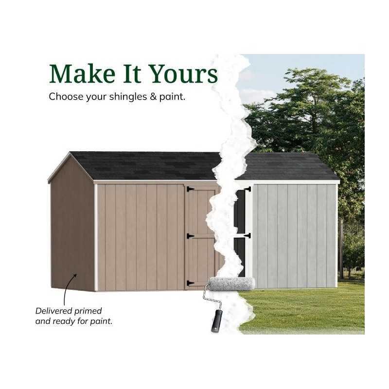 Little Cottage Co. Value Gable 8x16 Wood Storage Shed Kit - Side Entry (8x16 VGS-PC)