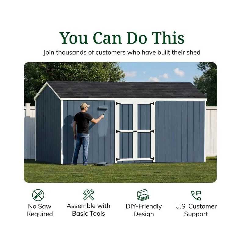 Little Cottage Co. Value Gable 8x16 Wood Storage Shed Kit - Side Entry (8x16 VGS-PC)