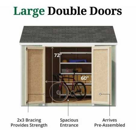 Little Cottage Co. Value Gable 10x10 Wood Storage Shed Kit - Side Entry (10x10 VGS-SE-PC)