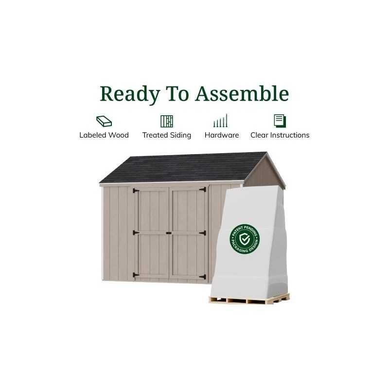 Little Cottage Co. Value Gable 10x10 Wood Storage Shed Kit - Side Entry (10x10 VGS-SE-PC)