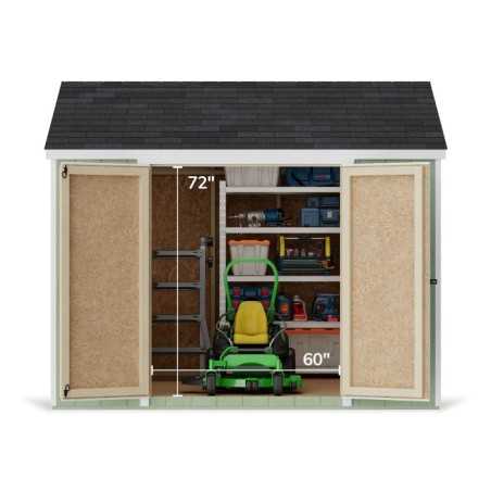 Little Cottage Co. Value Gable 10x10 Wood Storage Shed Kit - Side Entry (10x10 VGS-SE-PC)