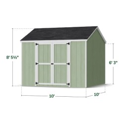 Little Cottage Co. Value Gable 10x10 Wood Storage Shed Kit - Side Entry (10x10 VGS-SE-PC)