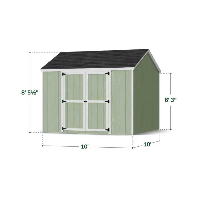 Little Cottage Co. Value Gable 10x10 Wood Storage Shed Kit - Side Entry (10x10 VGS-SE-PC)