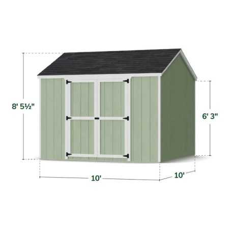 Little Cottage Co. Value Gable 10x10 Wood Storage Shed Kit - Side Entry (10x10 VGS-SE-PC)