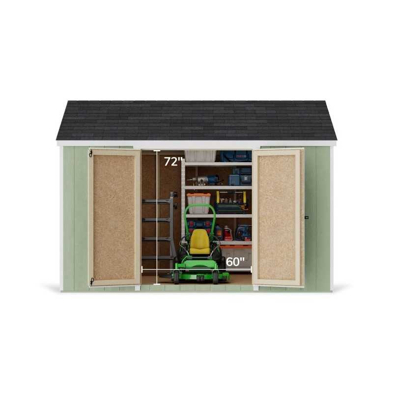 Little Cottage Co. Value Gable 10x12 Wood Storage Shed Kit - Side Entry (10x12 VGS-SE-PC)