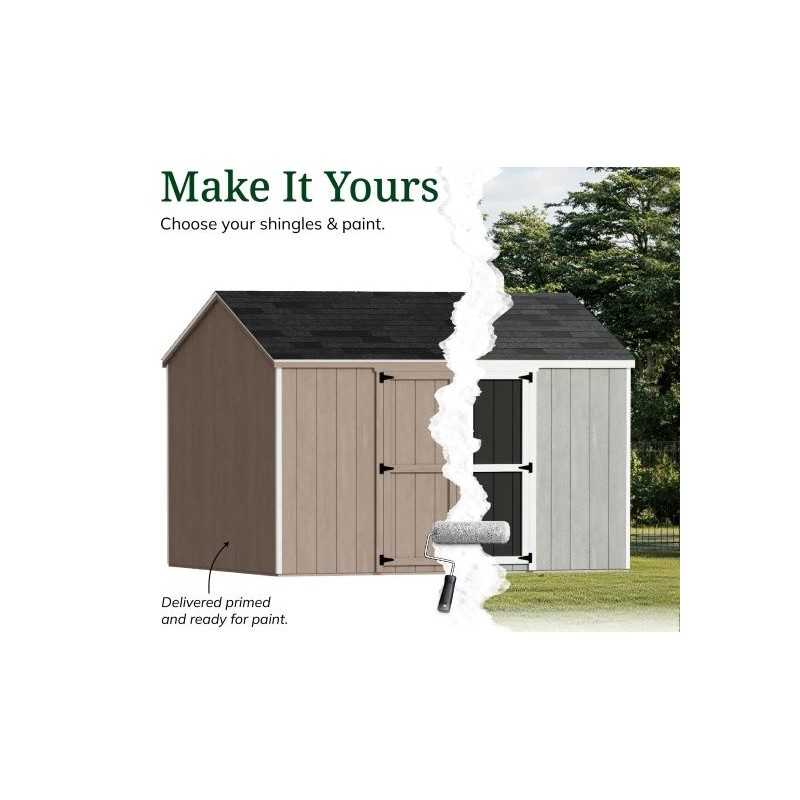 Little Cottage Co. Value Gable 10x12 Wood Storage Shed Kit - Side Entry (10x12 VGS-SE-PC)