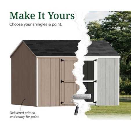 Little Cottage Co. Value Gable 10x12 Wood Storage Shed Kit - Side Entry (10x12 VGS-SE-PC)