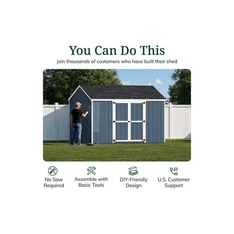Little Cottage Co. Value Gable 10x12 Wood Storage Shed Kit - Side Entry (10x12 VGS-SE-PC)