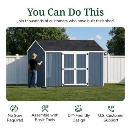 Little Cottage Co. Value Gable 10x12 Wood Storage Shed Kit - Side Entry (10x12 VGS-SE-PC)