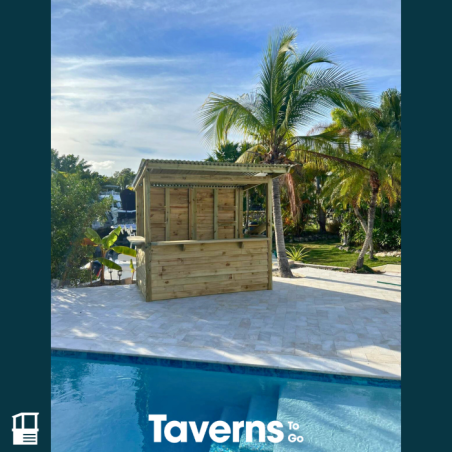 Taverns-To-Go Castlebar 8x5 Medium Outdoor Wooden Bar Installed – (TTG-CB)