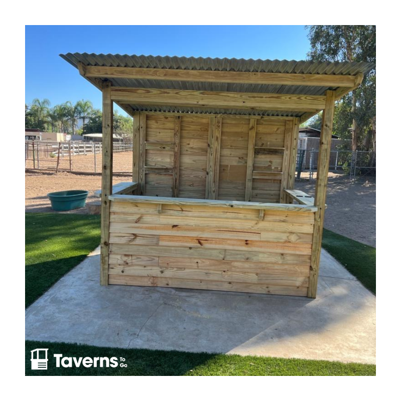 Taverns-To-Go Castlebar 8x5 Medium Outdoor Wooden Bar Installed – (TTG-CB)