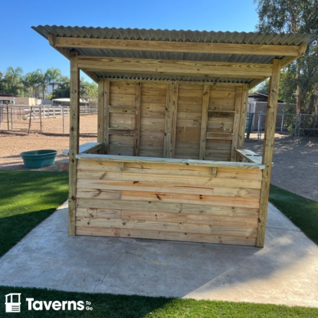 Taverns-To-Go Castlebar 8x5 Medium Outdoor Wooden Bar Installed – (TTG-CB)